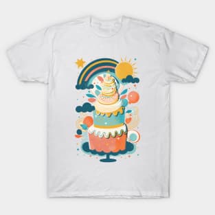 Celestial Confection: A Colourful Delight Cake T-Shirt